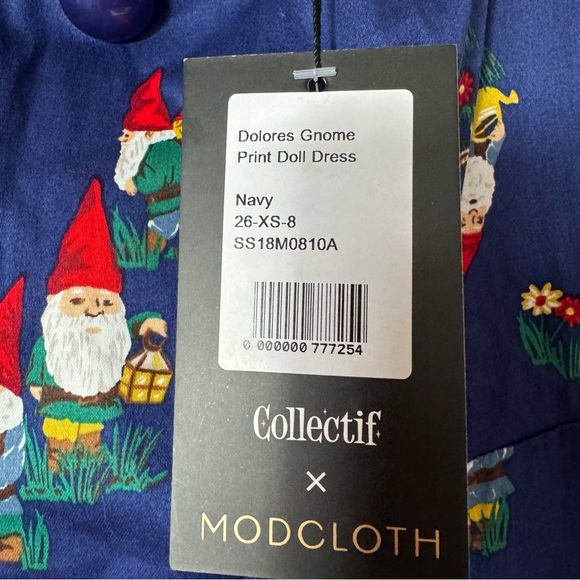 NWT | Collectif x Modcloth | No Place Like Gnome Printed Retro Midi Dress | XS - Picture 3 of 8